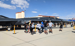 The Darkstar from TOP GUN: MAVERICK on display during the Aerospace Valley Air Show at Edwards Air Force Base, California...on October 15, 2022.