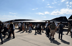 The Darkstar from TOP GUN: MAVERICK on display during the Aerospace Valley Air Show at Edwards Air Force Base, California...on October 15, 2022.