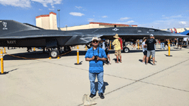 Posing with TOP GUN: MAVERICK's Darkstar during the Aerospace Valley Air Show at Edwards Air Force Base, California...on October 15, 2022.
