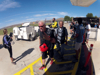 About to board the aircraft to do a tandem skydive above Lake Elsinore, CA...on October 4, 2014.