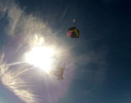 The instructor deploys the main parachute after 60 seconds of free fall...on October 4, 2014.