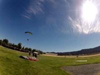 About to touch down on the drop zone at Skylark Field Airport...on October 4, 2014.