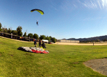About to touch down on the drop zone at Skylark Field Airport...on October 4, 2014.