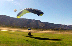 Touching down on the drop zone at Skylark Field Airport...on October 4, 2014.