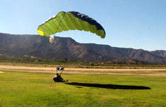 Touching down on the drop zone at Skylark Field Airport...on October 4, 2014.