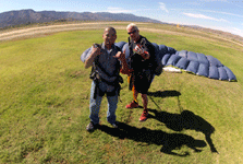 Moments after touching down on the drop zone at Skylark Field Airport...on October 4, 2014.