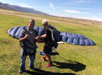 Moments after touching down on the drop zone at Skylark Field Airport...on October 4, 2014.