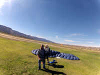 Moments after touching down on the drop zone at Skylark Field Airport...on October 4, 2014.