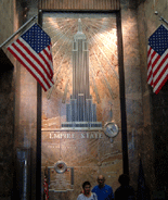 Inside the main lobby of the Empire State Building.