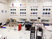 The cruise stage for the Mars 2020 mission on display inside JPL's Spacecraft Assembly Facility (SAF)...on May 20, 2017.