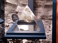 A Moon rock on display inside JPL's museum...on June 9, 2018.