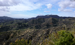 The Hollywood Sign as seen from Griffith Observatory's rooftop...on January 21, 2017.