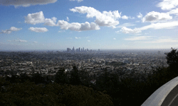Downtown Los Angeles as seen from Griffith Observatory's rooftop...on January 21, 2017.