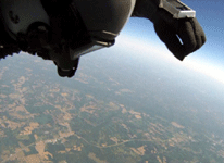 The free fall as seen from a GoPro camera attached to my right glove, on April 29, 2013.