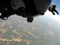 The free fall as seen from the GoPro camera attached to my right glove, on April 29, 2013.