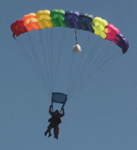 Coming in for a landing at the West Tennessee Skydiving drop zone, on April 29, 2013.