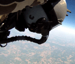 The free fall as seen from a GoPro camera attached to my right glove.