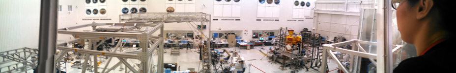 A panorama that I took inside the Spacecraft Assembly Facility (SAF) at NASA JPL...where the real SMAP satellite is being built and tested.