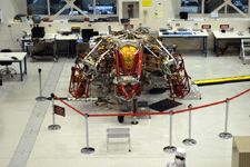 A snapshot of the descent stage for the Mars 2020 rover inside NASA JPL's Spacecraft Assembly Facility (SAF)...on May 30, 2018.