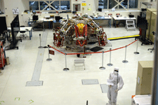 Another snapshot of the descent stage for the Mars 2020 rover inside the SAF at NASA JPL...on May 30, 2018.