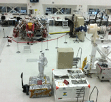 Another snapshot of the descent stage for the Mars 2020 rover inside the SAF at NASA JPL...on May 30, 2018.