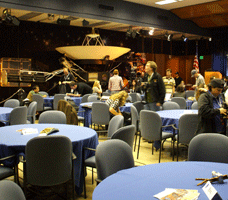 JPL Tweetup attendees start to gather inside the von Karman Auditorium.