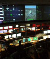 Inside the Space Flight Operations Facility, or SFOF.
