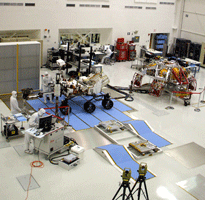 Tests being done on the Curiosity rover and its descent stage.