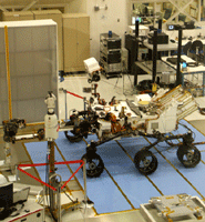 Tests being done on the Curiosity rover and its descent stage.