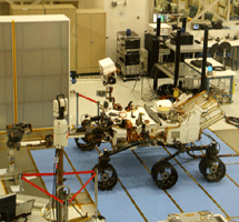 Tests being done on the Curiosity rover and its descent stage.