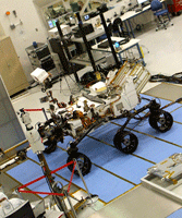 Tests being done on the Curiosity rover and its descent stage.