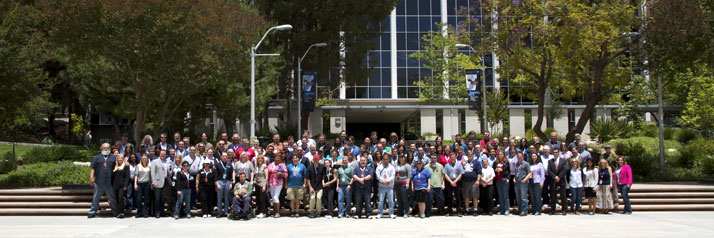 A group photo of all the NASA Tweetup attendees at the Jet Propulsion Laboratory near Pasadena, California.