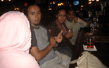 Boozin' it up at Jim Brady's.