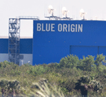 Blue Origin's facility as seen from inside the Space Shuttle Atlantis Exhibit.