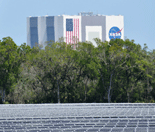 The Vehicle Assembly Building as seen from the Kennedy Space Center Visitor Complex.