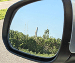 The Space Launch System in my side-view mirror as I prepare to drive away...