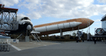 The Explorer with an External Tank, or ET, and actual Solid Rocket Boosters, or SRBs, behind it.