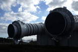 A glimpse of the SRBs' engine nozzles.