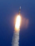 An H-2A rocket carrying the Kaguya spacecraft launches from Tanegashima Space Center in Japan on September 14, 2007 (Japan Standard Time)
