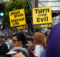 At the Los Angeles Kings' championship parade after they won the 2012 Stanley Cup final.