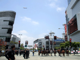 At the Los Angeles Kings' championship parade after they won the 2012 Stanley Cup final.