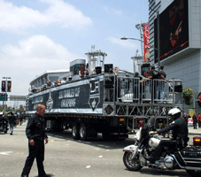 At the Los Angeles Kings' championship parade after they won the 2012 Stanley Cup final.