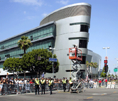 At the Los Angeles Kings' championship parade after they won the 2014 Stanley Cup final.