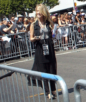 At the Los Angeles Kings' championship parade after they won the 2014 Stanley Cup final.