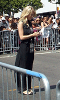 At the Los Angeles Kings' championship parade after they won the 2014 Stanley Cup final.