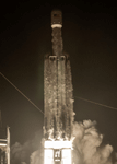 A SpaceX Falcon Heavy rocket carrying LightSail 2 and twenty-three other satellites (on mission STP-2) launches from NASA's Kennedy Space Center in Florida...on June 25, 2019