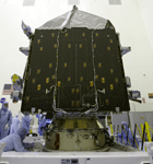 At NASA's Kennedy Space Center in Florida, the MAVEN spacecraft is about to be encapsulated within its Atlas 5 payload fairing...on November 2, 2013