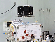 Japan's MIO satellite is about to be mated to Europe's Mercury Planetary Orbiter as both spacecraft undergo launch preparations at Guiana Space Centre in Kourou, French Guiana