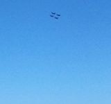 Folks watch as the Blue Angels conduct an air demo above Miramar MCAS and the surrounding area...on September 24, 2016.