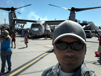 Taking a selfie with the V-22 Osprey at Miramar MCAS...on September 24, 2016.